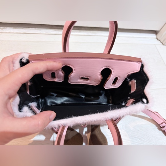 Jellycat Birkin Pink Plush Furry Mini Bag - Picture 7 of 7